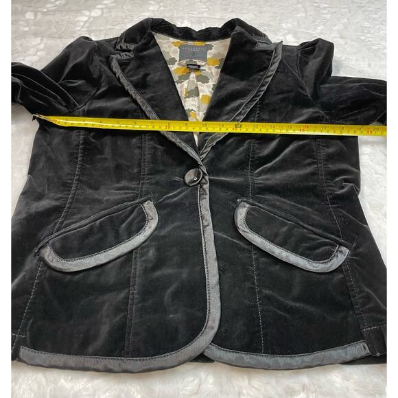 Sanctuary Black Velour Velvet Formal Blazer Jacket Women Size Medium Fall Winter - Picture 8 of 11